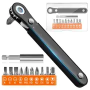 12 in 1 Ratcheting Pocket Screwdriver Gifts for Men 90 Degree Right Angle Screwdriver