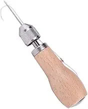 Leather Sewing Awl, Speedy DIY Hand Stitching Sewing Tool for Tent Backpack Leather Sail Canvas Heavy Fabrics Repair (Plain Wood)
