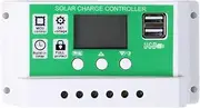 100A Solar Charge Controller 12/24V PWM Solar Panel Controller Battery Intelligent Regulator with Dual USB Port Adjustable Parameter LCD Display Timer Setting