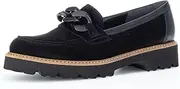 [Gabor] Squeeze Smart Chain Loafer Shoes in Black Suede 7 US Black SUED