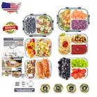 BPA-Free 2 & 3 Compartment Glass Containers - Stackable Storage for Meal Prep
