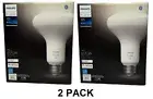 Philips Hue BR30 LED White Dimmable Smart Wireless Light Bulbs 800 Lumen 2-PACK