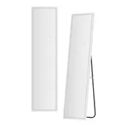 TOOLKISS Full-Length Floor Wall Mirrors with LED Light – 160x40cm Bathroom Mirror with Adjustable Brightness & Color, Aluminium Alloy Frame, U-Shaped Bracket & Non-Slip Pads