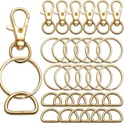 100PCS Swivel Snap Lobster Clasps Keychain Hooks 20 Pieces with Key Rings 40 Pie