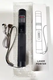 (1) NEW USB Rechargeable Green Laser Pointer Pen – Visible Beam, High Power