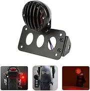 NGCAT 12V Harley Motorcycle Side License Light Red Motorcycle Tail Light with Black Heavy Duty Motorcycle Heavy Locomotive Brake Stop Running Light Indicators Lights with License Plate