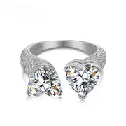 ANYCO Ring 925 Sterling Silver Wholesale Wedding Rings Pave CZ 5A Shine Like Diamond Ring Heart Shape