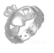 Silver Stainless Steel Claddagh Infinity Weave Ring Size 6-13