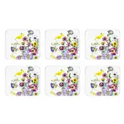 Ashdene Dining Kitchen Pressed Flowers Cork Back Coasters Set 6