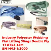 Industry Polyester Webbing Flat Lifting Slings Double Ply 1T-8Tx3-12m Certified