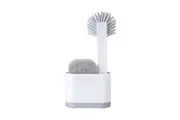 3pc Vigar Rengo Monobloc Sink Caddy Dish Brush Sponge Kitchen Cleaning Set White
