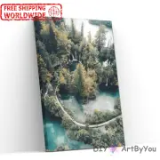 Paint By Numbers Kit Trees Scenery Nature Draw Home Canvas Art Beginner Oil DIY