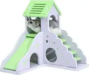 iplusmile Colorful Hamster House Creative Small Pet Cottage for Sleeping Playing Light Green Hideout for Squirrel Hamster Durable Fun Nest