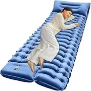 Camping Mattress - Nylon Camping Sleeping Pad | 78.74x27.56x3.94 Inches Foot Press Inflatable Pad | Portable Air Bed Travel Supplies | Camp Mat with Pillow | for Backpacking, Hiking, Tent, Traveling