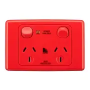 Clipsal Medilec Series Double Powerpoint 10 Amps Power Avail Neon Rd - ML2025-RD
