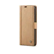 For Iphone 11 Whatif Kraft Paper Tpu + Pc Horizontal Flip Protective Case With Holder and Card Slots and Wallet(Brown)