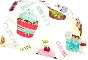 [FVQL] 2 Pack Scrub Caps Nurse Hats with Sweatband, Surgical Hats for Women, Cupcake Colorful Pattern