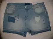 Arizona Girls Jean Shorts Shortie Size 16 Regular Skylar Wash Adjustable Waist