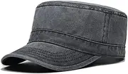 [YAMEE] Military Hats for Men Washed Cotton Flat Cap for Outdoor Sports