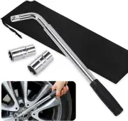 3Pcs 14" Telescoping Lug Wrench with 17/19Mm and 21/23MM Standard Sockets, Unive