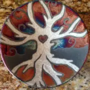 Tree of Life Plate Raku Pottery 5.5" NEW