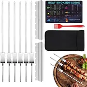 Metal Skewers | Reusable Metal Skewers - Rotating Stainless Steel Non-Stick Locking BBQ Tools for Meat Outdoor Cooking Vegetable Shrimp Skewering Camping
