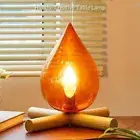 Art Deco Flame Fire Wood Glass Night Light Modern Table Lamp For Living Room
