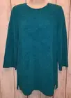 Womens Citiknits Teal Textured Stretchy Blouse Top Shirt Size XS NEW WITH TAGS!