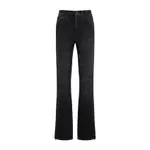 [Jean Paul Gaultier] Jean Paul Gaultier-Vintage Black Cotton Denim Jeans With Lacing And Knee Bonding Detail-Donna 25 JEANS