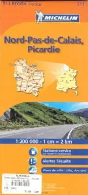 Map of Michelin Map France:Nord Pas De Calais, Picard, France, Michelin Map #511