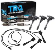 TRQ Ignition Coils Wires Spark Plugs Kit Compatible with 2003-2006 Mitsubishi Montero