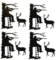 HUNTER RIFLE HUNTING FROM TREE STAND & BIG BUCK SILHOUETTE DIE CUT/ CUTS 8pcs