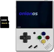 MIYOO Mini Plus Onion OS 64GB TF Card Preinstalled Retro Portable Handheld 3.5inches IPS Screen Game Console Miyoo Mini+ Console Compatible with OnionOS System (White 64GB)