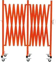 GYMTIME Easily Assembled Expandable Metal Barricade, Portable Safety Barrier with Casters, Flexible Fence Mobile Barrier Gate, Adjustable Traffic Fence, 5 Meters, Orange