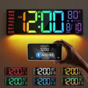 JALL 16.2" Large Digital Wall Clock with 16.2 inches, Black + Bluetooth