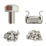 60-Pack Rack Screws & Cage Nuts - M6 x 16mm Clip Nuts for Server Cabinets & R...