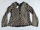 Alexandra Rosati women jacket SMG-4286PUS brown gold bronze zip 12 $174
