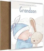 Congratulations New Grandson Card - Luxury Grandparents Cards for New Baby Boy or First Time Grandmother & Grandfather, New Baby, Grandson