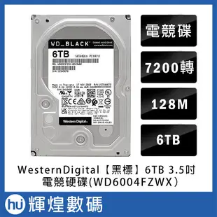 WD BLACK WD6004FZWX 黑標 6TB 3.5吋電競硬碟