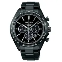 在飛比找momo購物網優惠-【SEIKO 精工】Criteria 經典黑鋼三眼太陽能時尚