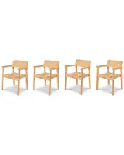Curated Maison Riva Teak Outdoor Dining Stackable Armchair (Set Of 4)