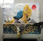 Abstract Mountain Nature Gray Trendy Sun Wall Hanging Art Decor Accent Artwork