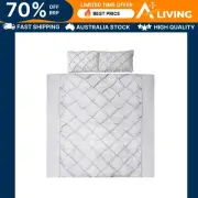 Bedding Quilt Cover Set Diamond Grey Super King Luxury Comfort Soft Home D GY-SK