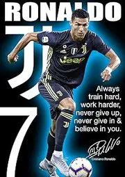 Cristiano Ronaldo # 84 - motivational quotation - signed (copy) A4 poster - world player of the year - football - Real Madrid logo background - A4 poster - print - picture