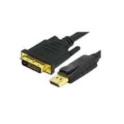 Comsol 1mtr Displayport Male to Single Link Dvi-d Cable Display Port Cables - DP-DVI-MM-01