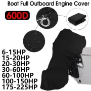 For 6 - 225HP Motor Black Boat Full Outboard Engine Cover Waterproof 600D