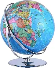 Dia 16.5-inch/42CM Globe, 720° Rotating World Globe with Sturdy Steel Stand, Earth Globe HD Printed Map Geographic Globe