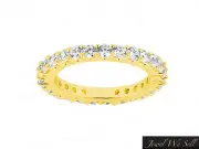 2.3Ct Round Diamond Shared Prong Bridal Eternity Band Ring 18k Yellow Gold G SI1