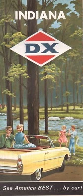 1964 D-X Road Map: Indiana NOS