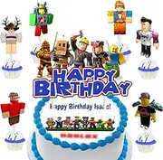 Rob-Lox Cake Toppers, Rob-Lox Party Cupcake Toppers, Rob-Lox Cake Decoration, Rob-Lox Birthday Cake Decoration, Suitable for Children's Birthdays, Pack of 13